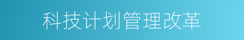 科技计划管理改革的同义词