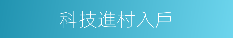 科技進村入戶的同義詞