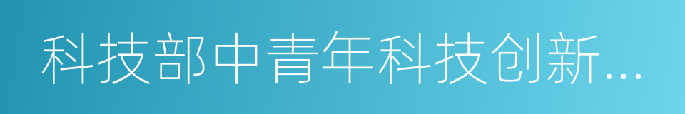 科技部中青年科技创新领军人才的同义词