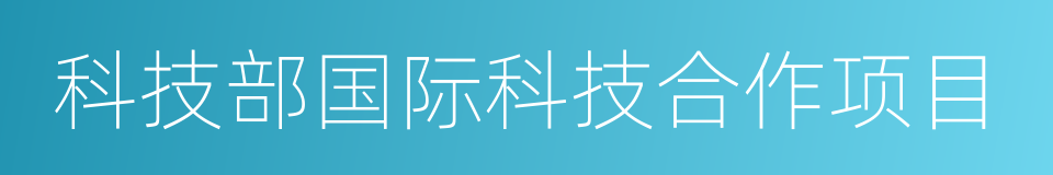 科技部国际科技合作项目的同义词