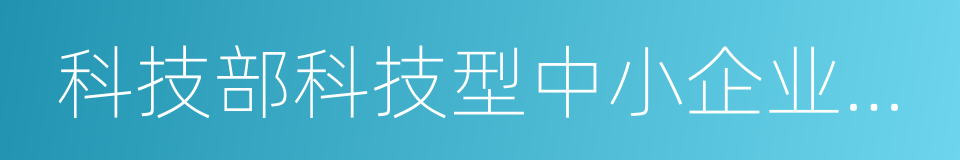 科技部科技型中小企业技术创新基金的同义词