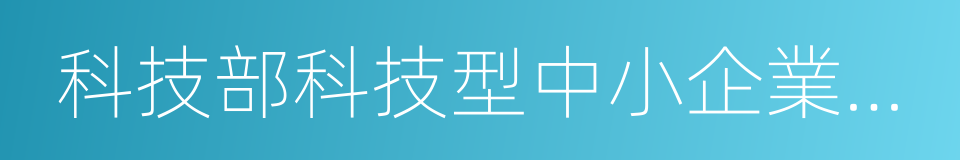 科技部科技型中小企業技術創新基金的同義詞