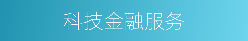 科技金融服务的同义词