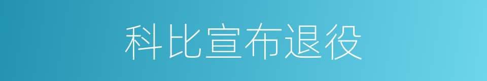 科比宣布退役的同义词