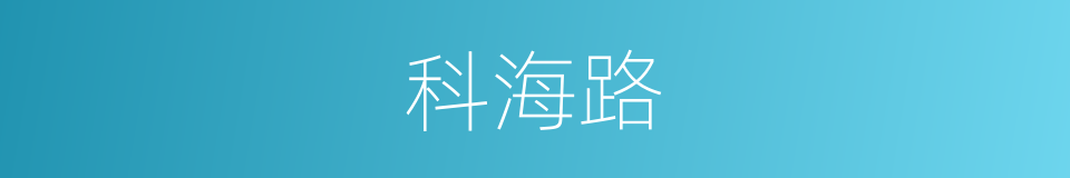 科海路的同义词