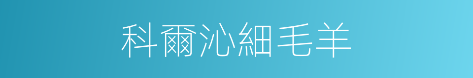 科爾沁細毛羊的同義詞