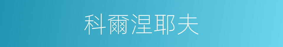 科爾涅耶夫的同義詞