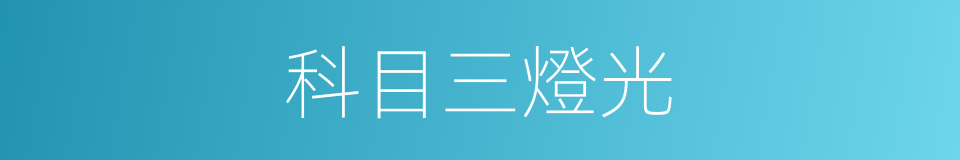 科目三燈光的同義詞