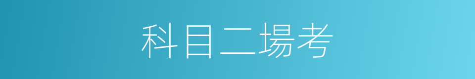 科目二場考的同義詞