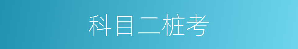 科目二桩考的同义词