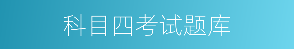 科目四考试题库的同义词