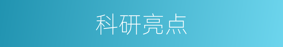 科研亮点的同义词