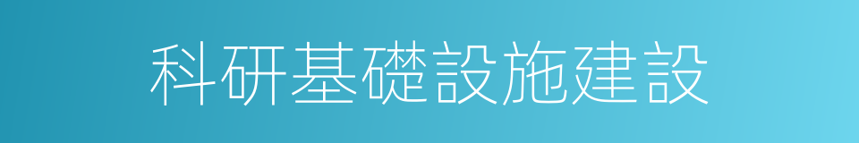 科研基礎設施建設的同義詞