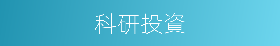 科研投資的同義詞