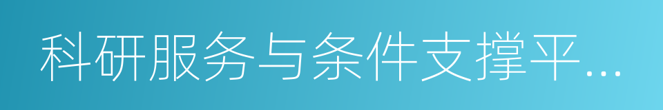 科研服务与条件支撑平台建设的同义词