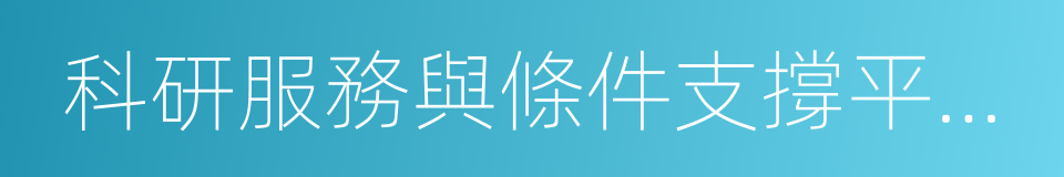 科研服務與條件支撐平台建設的同義詞