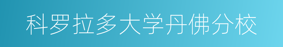 科罗拉多大学丹佛分校的同义词