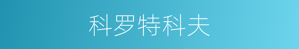 科罗特科夫的同义词