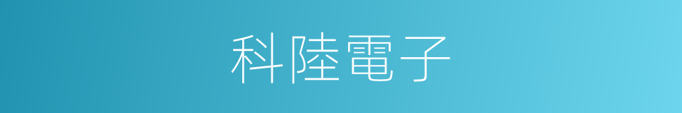 科陸電子的同義詞