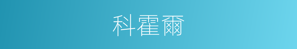 科霍爾的同義詞