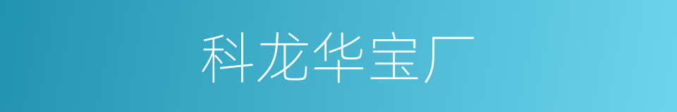 科龙华宝厂的同义词