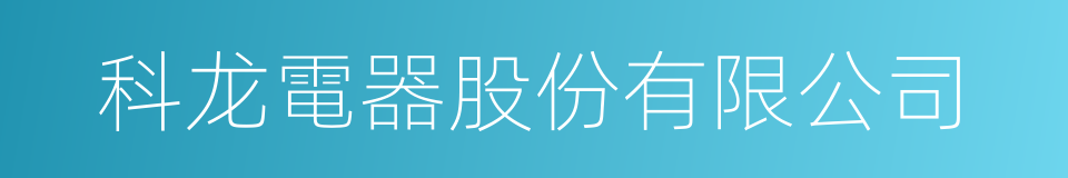 科龙電器股份有限公司的同義詞