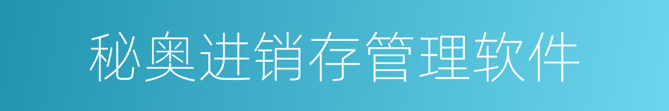 秘奥进销存管理软件的同义词