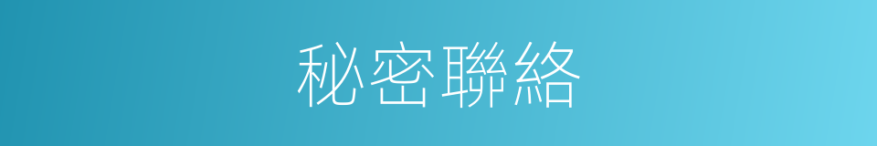 秘密聯絡的同義詞