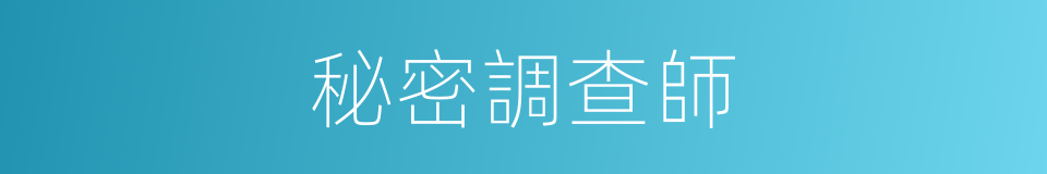 秘密調查師的同義詞