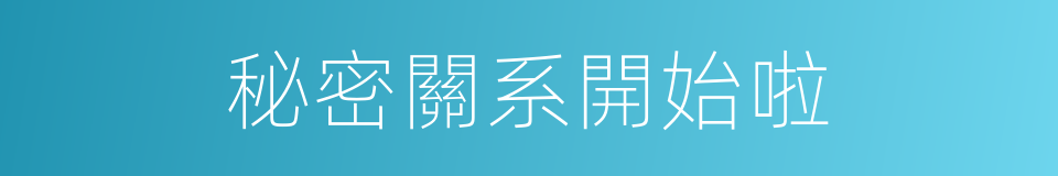 秘密關系開始啦的同義詞