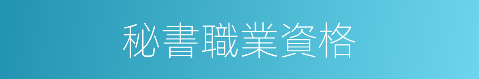 秘書職業資格的同義詞