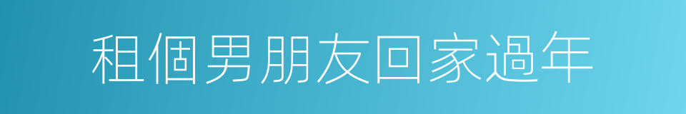 租個男朋友回家過年的同義詞