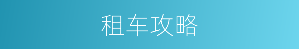 租车攻略的同义词