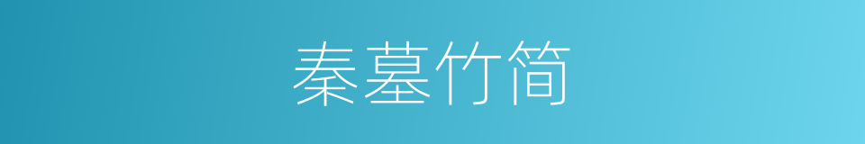 秦墓竹简的意思
