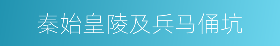 秦始皇陵及兵马俑坑的同义词