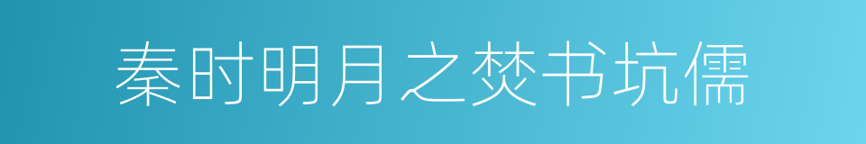 秦时明月之焚书坑儒的同义词