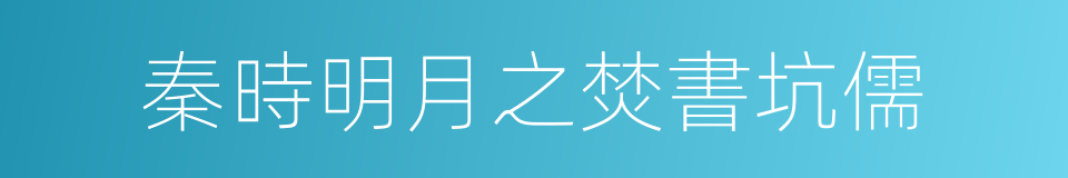 秦時明月之焚書坑儒的同義詞