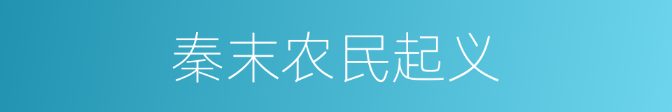 秦末农民起义的同义词