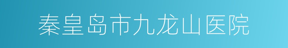 秦皇岛市九龙山医院的同义词