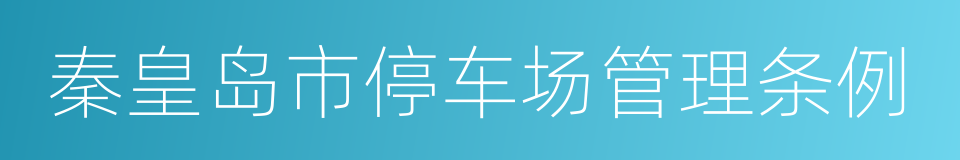 秦皇岛市停车场管理条例的同义词