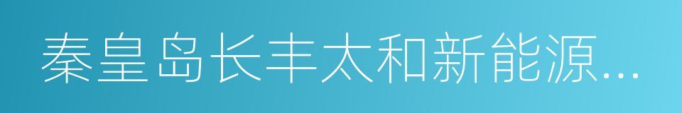 秦皇岛长丰太和新能源有限公司的同义词