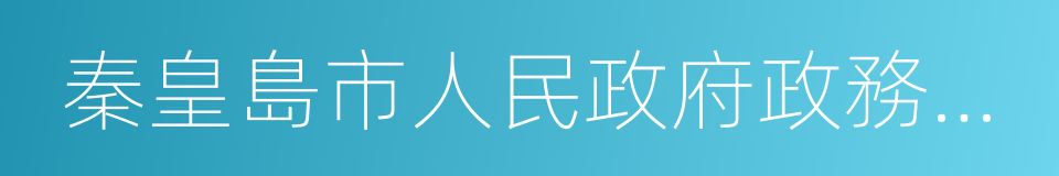 秦皇島市人民政府政務服務中心的同義詞