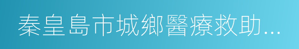 秦皇島市城鄉醫療救助實施辦法的同義詞