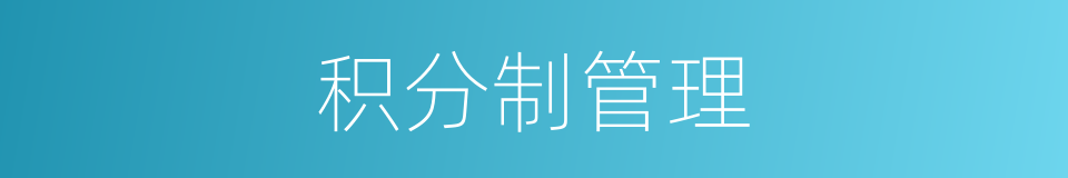 积分制管理的同义词