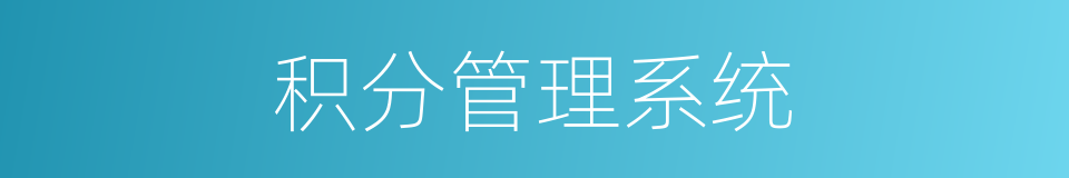 积分管理系统的同义词