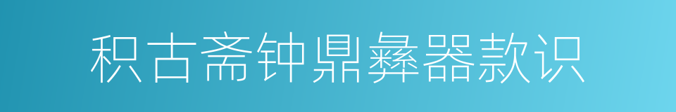 积古斋钟鼎彝器款识的同义词