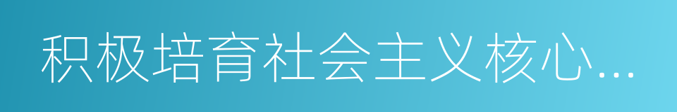 积极培育社会主义核心价值观的同义词