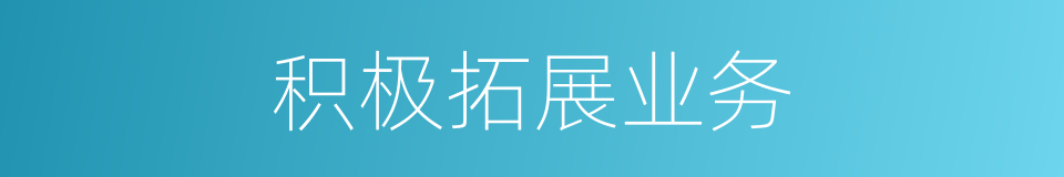 积极拓展业务的同义词