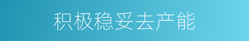 积极稳妥去产能的同义词