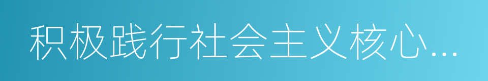 积极践行社会主义核心价值观的同义词